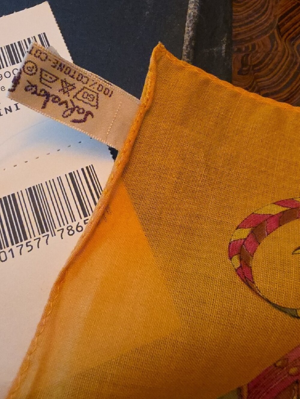 Salvatore Ferragamo Yellow Multicolor 100% Cotton with Animal and Scroll Motif - Picture 3 of 8